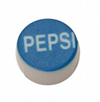 Button -Pepsi, white on blue, WB