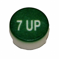 Button -7UP, white on green, WB