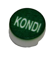 Button -Kondi, white on green, WB