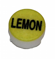 Button -Lemon, black on yellow, WB