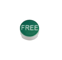 Button -Kondi Free, white on green, WB
