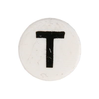 Button -T, Schroeder, black on white